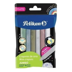 PELICRAYONES JUMBO TRI METALICO ESTUCHE X 6 PELIKAN