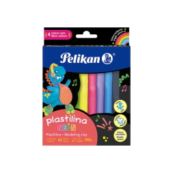PLASTILINA NEON SURTIDA x10 180 GR PELIKAN