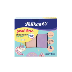 PLASTILINA NEON PASTEL x4 454 GR PELIKAN