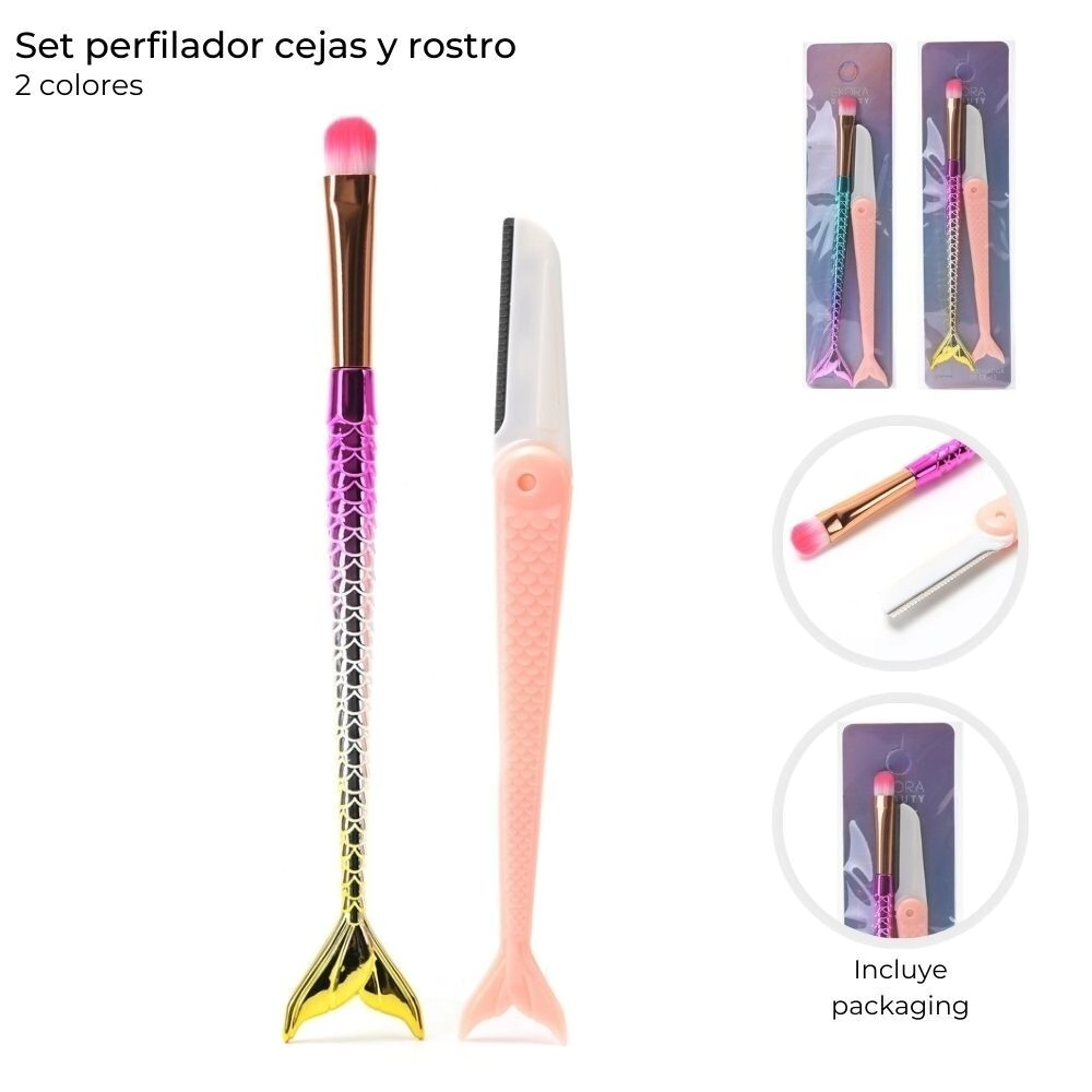 SET PERFILADOR Y PINCEL PUNTA SIRENA x2 SKORA