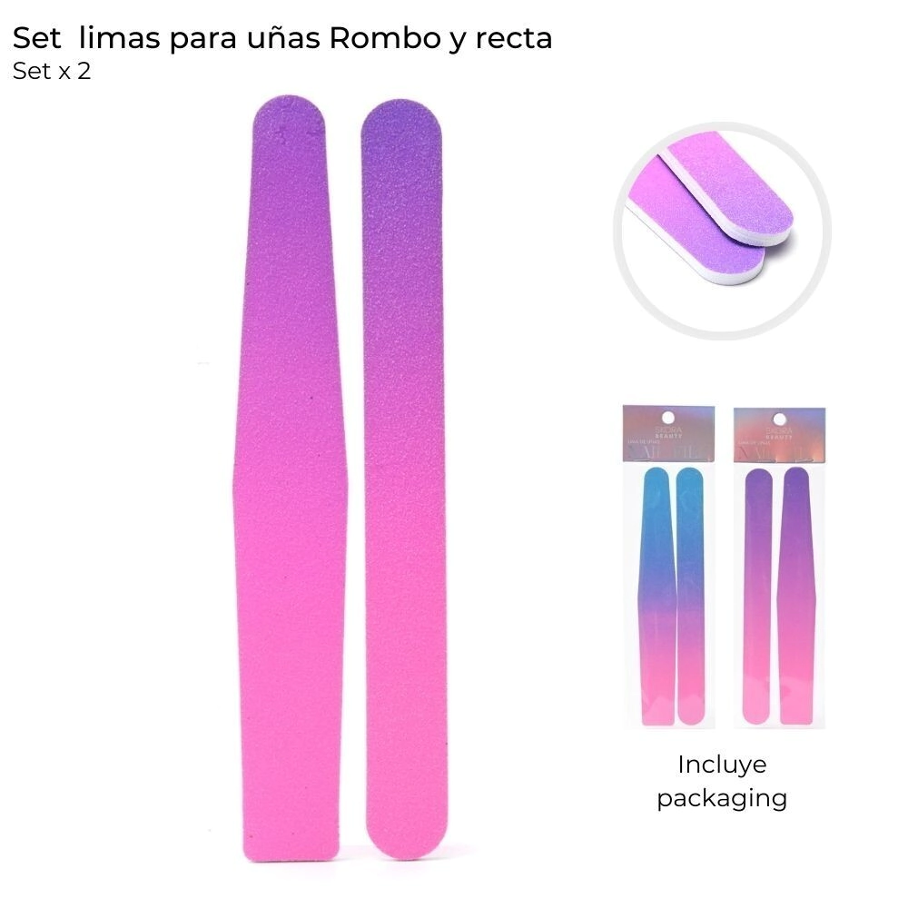 SET LIMAS PARA U�AS ROMBO Y RECTA x2 SKORA