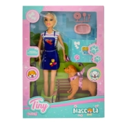MUÑECA TINY CON MASCOTA Y ACCESORIOS 23x32,5x5 CM