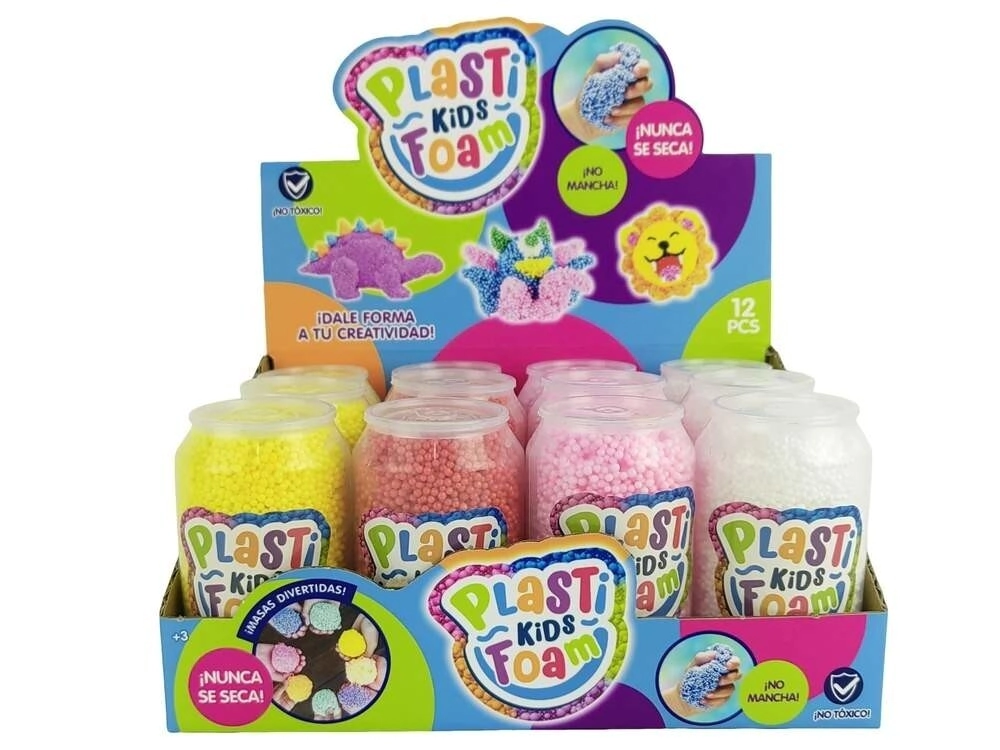 MASAS FOAM EN LATITAS PLASTI KIDS 12 PIEZAS 28x21x13 CM