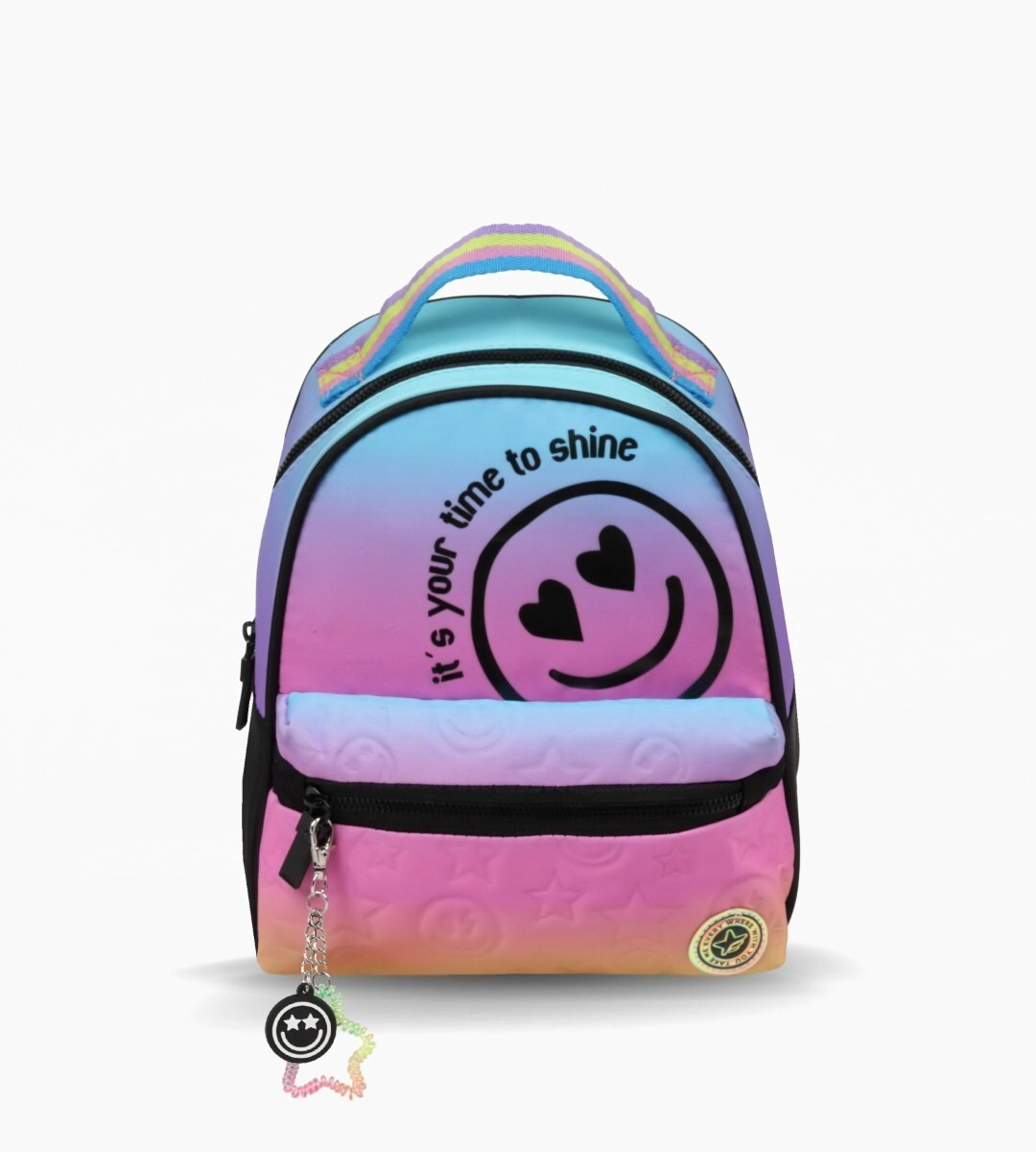 MOCHILA ESPALDA CHICA LINEA MULTICOLOR FOOTY NEGRO