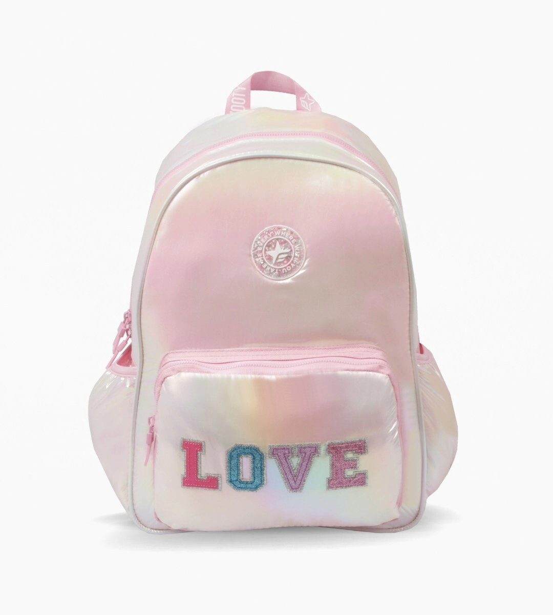 MOCHILA ESPALDA GRANDE LINEA LOVE FOOTY ROSA