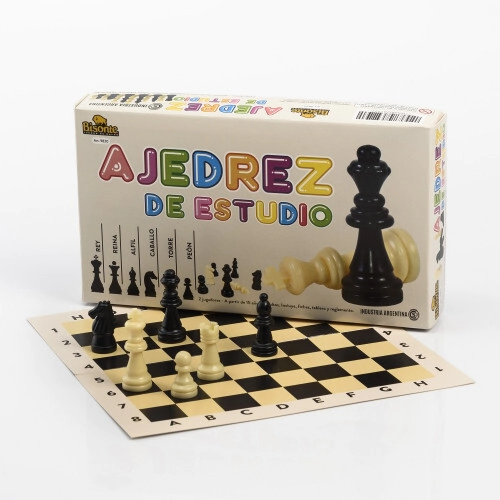 AJEDREZ ESTUDIO PLASTICO 60 MM TABLERO CARTON 26X26 CM