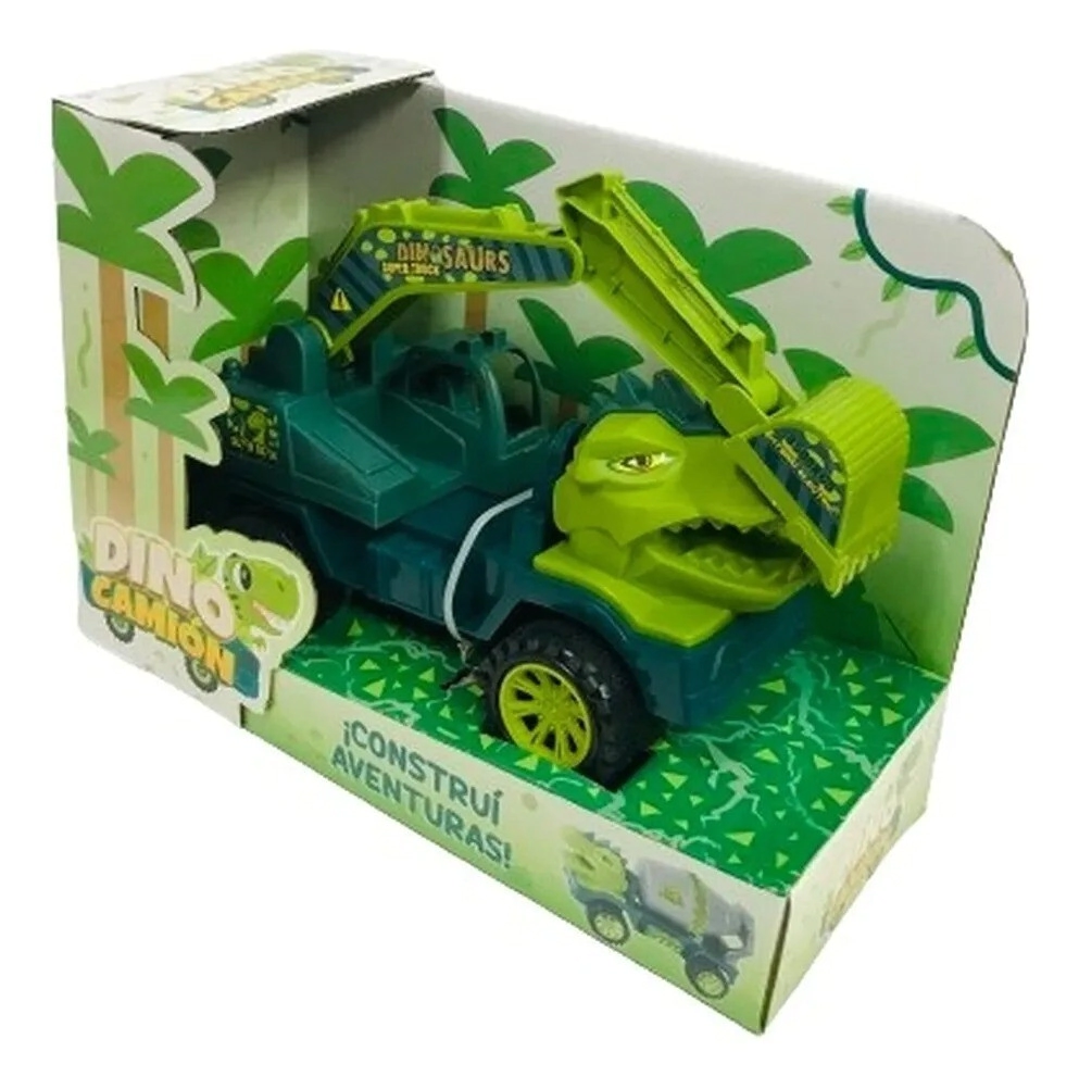 CAMION DINOSAURIO CONSTRUCCION RUEDAS DE GOMA 32x20x10 CM