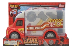 CAMION BOMBERO CON ACC LUZ Y SONIDO 8 PIEZAS