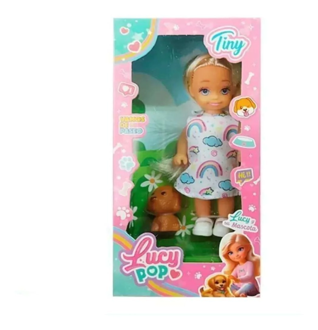 MINI MU�ECA LUCY POP CON SU MASCOTA 20x16x5 CM