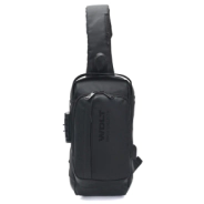 MORRAL SLING CON CERRADURA Y USB 32x18x10 CM