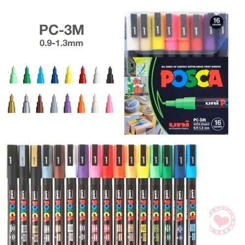 MARCADORES POSCA 3M PUNTA MEDIANA ESTUCHE X16