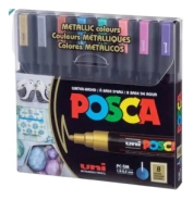MARCADORES POSCA 5M PUNTA GRUESA ESTUCHE X8 METAL