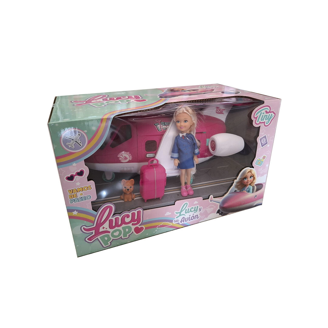 MINI MU�ECA LUCY POP Y SU AVION 32,5x18x20 CM