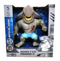 TIBURON MONSTER ANIMALS CON SONIDO ARTICULADO 22CM