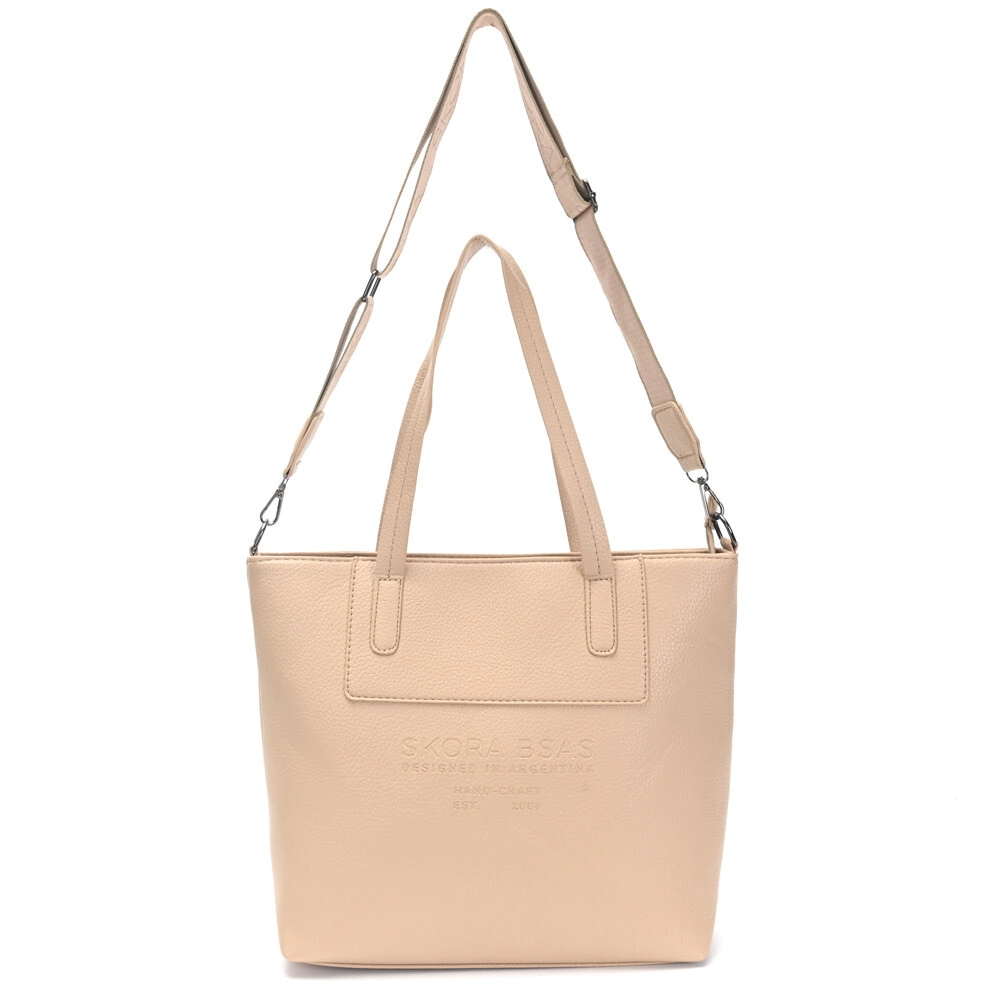 SHOPPER NADOR BEIGE SKORA 31x28x13CM