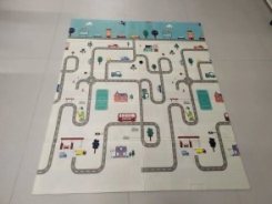 ALFOMBRA BLANCA CON ANIMALES PARA BEBE 150x180x1 CM