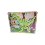 JUEGO DIDACTICO DE ENCASTRE BLOQUES DE MADERA DINOSAURIOS 18x15 CM