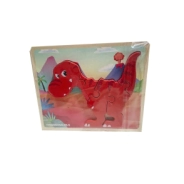 JUEGO DIDACTICO DE ENCASTRE BLOQUES DE MADERA DINOSAURIOS 18x15 CM