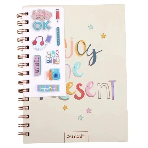CUADERNO SPIRIT ESPIRAL 80HJS + STICKERS 3D JOY CM IBICRAFT