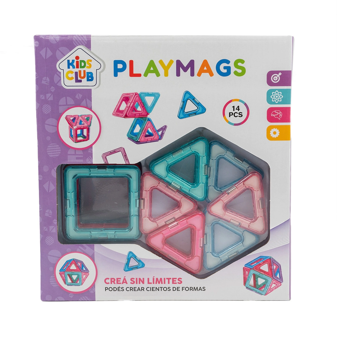 JUEGO DE BLOQUES MAGNETICOS 14 PIEZAS 22x22x5 CM