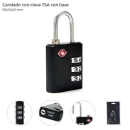 CANDADO CON CLAVE TSA 63x32x15 MM