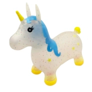 UNICORNIO SALTARIN INFLABLE TRANSPARENTE 65x25x50 CM