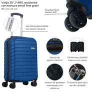 VALIJA CARRY ON HARD CHECK IN AZUL 20"