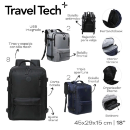 MOCHILA DE VIAJE TRAVEL TECH