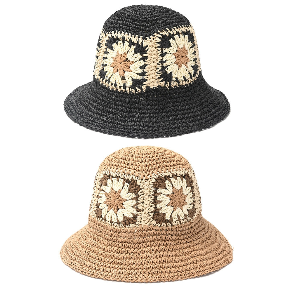 SOMBRERO CAPELINA TEJIDA MULTICOLOR SIMIL CROCHET FLORES SKORA