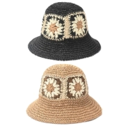 SOMBRERO CAPELINA TEJIDA MULTICOLOR SIMIL CROCHET FLORES SKORA