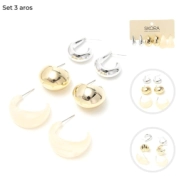 SET 3 PAR DE AROS SKORA