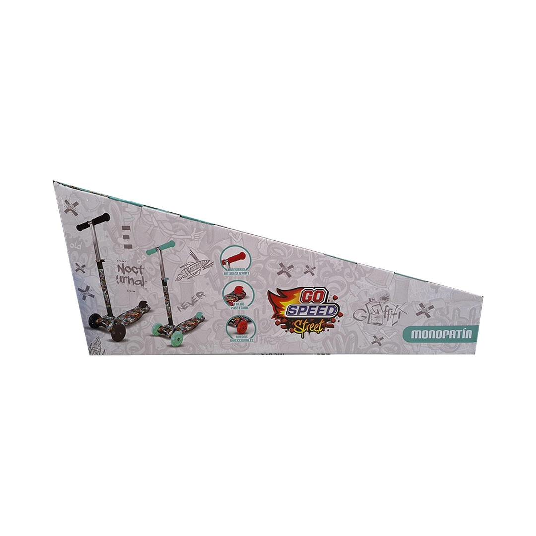 MONOPATIN GO SPEED STREET GRAFITTI CON CUERPO DE METAL 80x58x23 CM 70KG