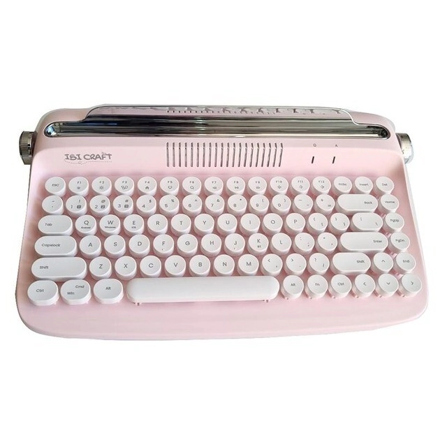 TECLADO VINTAGE BLUETHOOT ROSA IBICRAFT