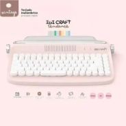 TECLADO VINTAGE BLUETHOOT ROSA IBICRAFT