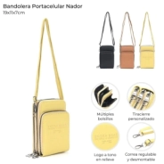 BANDOLERA PORTACELULAR NADOR 19x11x7 CM SKORA NEGRO