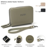BILLETERA DOBLE CIERRE RIF 13x10 CM SKORA VERDE