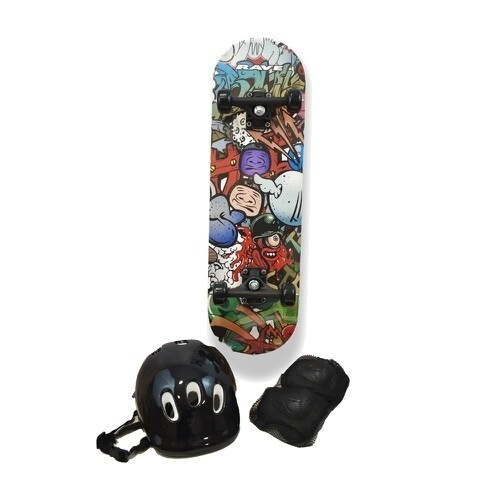 SKATEBOARD SET 28 PULGADAS GRAPHITY CON PROTECCIONES