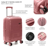 VALIJA CARRY ON SKORA HARD PP ROSA 20