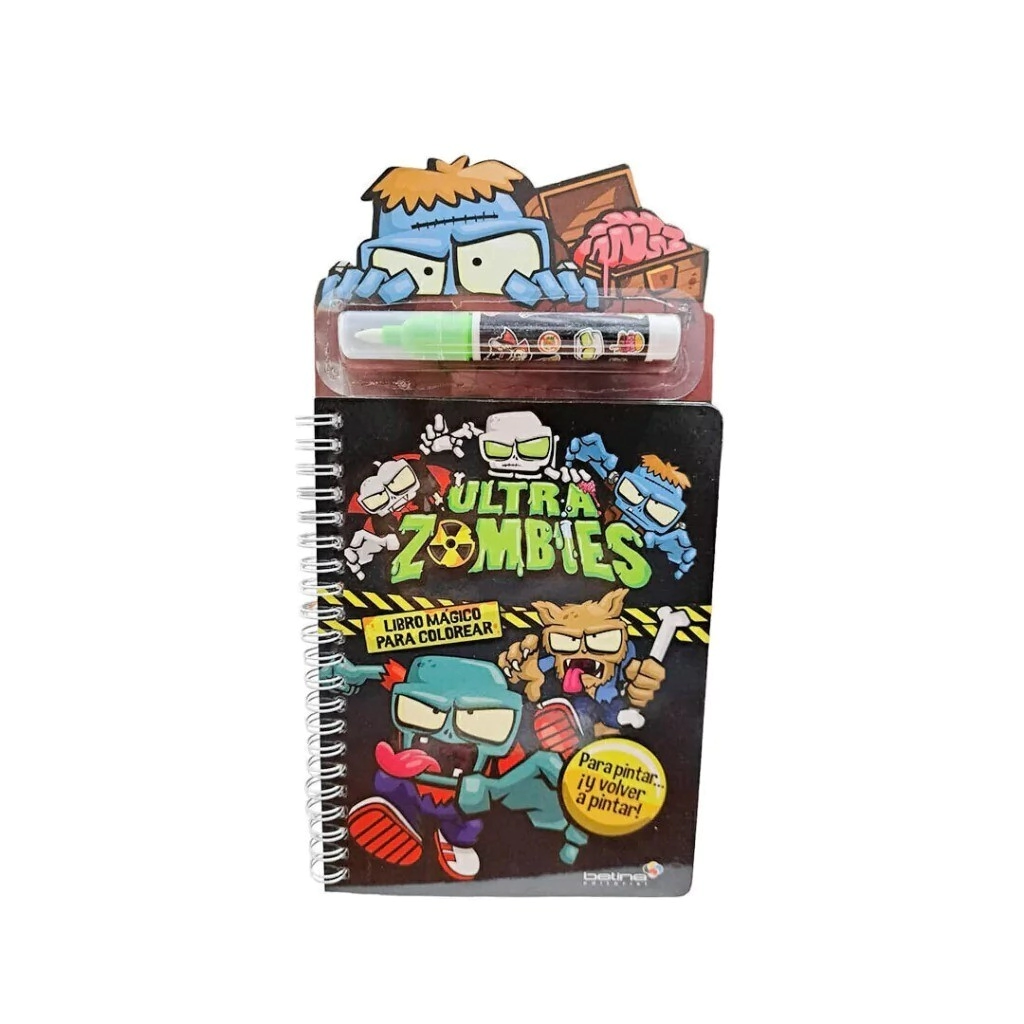 LIBRO MAGICO PINTAR CON AGUA - ULTRA ZOBMBIE RAYBOLT
