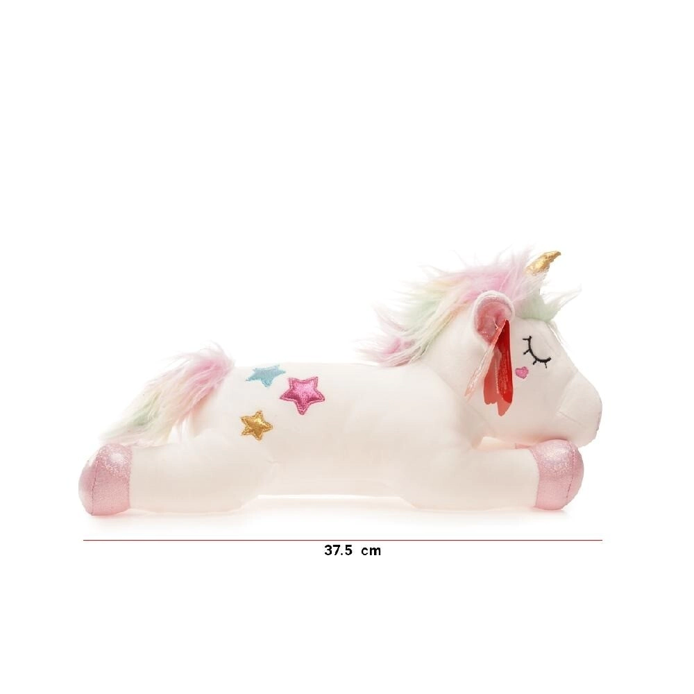 PELUCHE UNICORNIO ECHADO SPANDEX 37CM PHI PHI TOYS