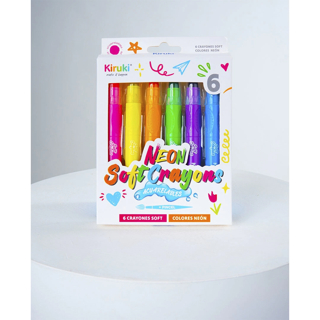 CRAYONES SOFT ACUARELABLES X6 NEON KIRUKI