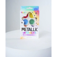 ACUARELAS COLORES METALICOS X8 CON PINCEL KIRUKI