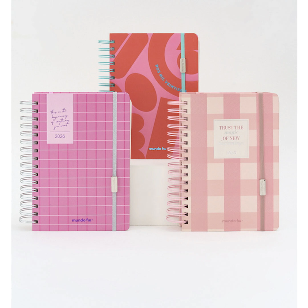 AGENDA 2026 FW SEMANAL CON ESPIRAL 15x21 PINK