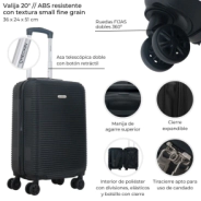 VALIJA CARRY ON HARD CHECK IN NEGRO 20
