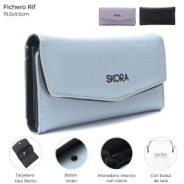 BILLETERA FICHERO RIF CON BOLSA DE TELA 19,5X9,5 CM SKORA