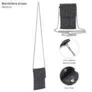 BANDOLERA STRASS CON CORREA DE CADENA 19x12 CM SKORA