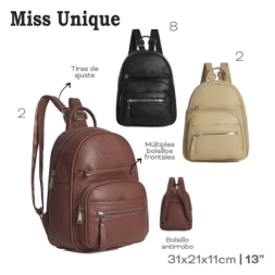 MOCHILA MISS UNIQUE MARRON