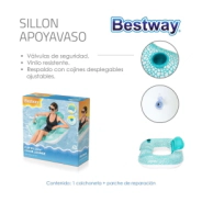 INFLABLE SILLON APOYA VASO 102x94 CM BESTWAY