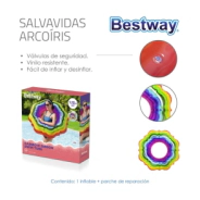 INFLABLE SALVAVIDAS ARCOIRIS 115 CM BESTWAY