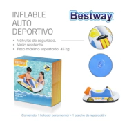 INFLABLE AUTO DEPORTIVO 110x75 CM BESTWAY